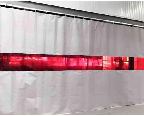 Industrieller Schweißvorhang mit rotem Sichtfenster – flammhemmender Arbeitsbereichsteiler for Lagerhallen und Geschäfte(2x3 m/6.6x9.8 ft) von SSDDLZEQ