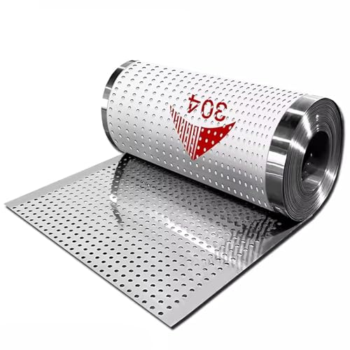 Metall-Siebplatte, 304 Edelstahl, perforiertes Blech, Lochdurchmesser 8 mm, Metallgitter für DIY-Projekte (15 x 110 cm) von SSDDLZEQ