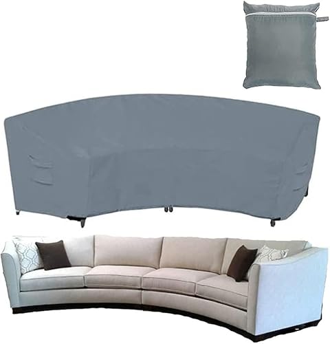 Modularer Sofabezug for den Balkon im Freien, aus strapazierfähigem 210D-Oxford-Gewebe.(Grigio,228x116x86cm) von SSDDLZEQ