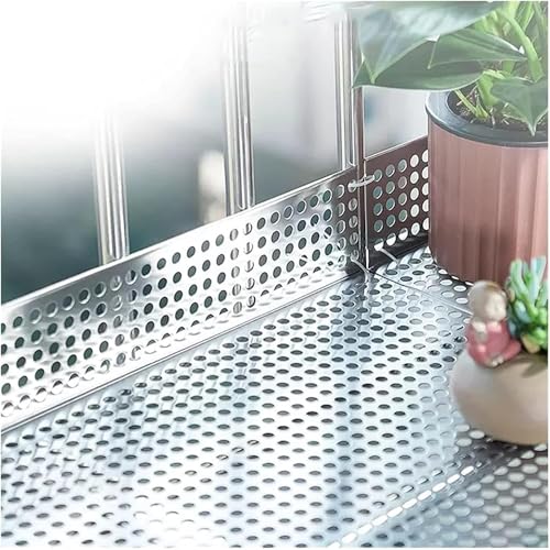Perforierte Edelstahlplatte, 15 x 50 cm, perforierte Metallplatte, auslaufsicheres Fensterpolster, einfach zu installieren von SSDDLZEQ
