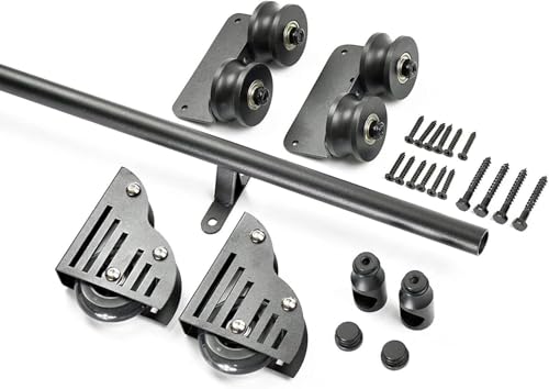 Rolling Library Ladder Hardware Kit, Floor Roller Round Rail/Rail Sliding Ladder Library Complete Hardware Rolling Rail(20Ft/600Cm Track Kit) von SSDDLZEQ