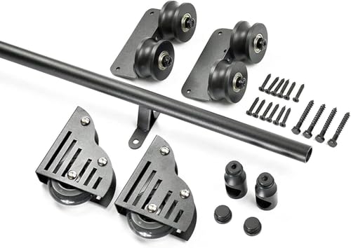 Rolling Library Ladder Hardware Kit, Floor Roller Round Track/Rail Sliding Ladder Library Full Set Hardware Rolling Track(3.3Ft/100Cm Track Kit) von SSDDLZEQ