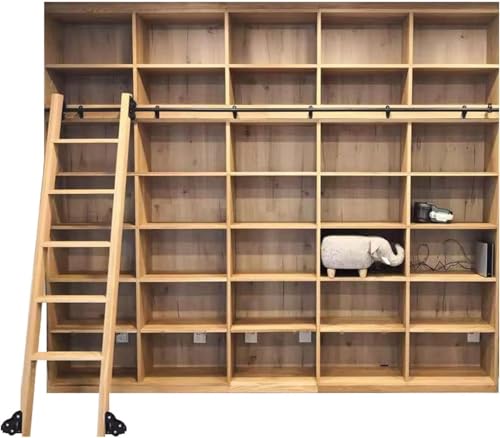 SSDDLZEQ Antique Black Rolling Library Track (Ladderless) Kit with Floor Rollers(3.3ft/100cm Track Kit) von SSDDLZEQ