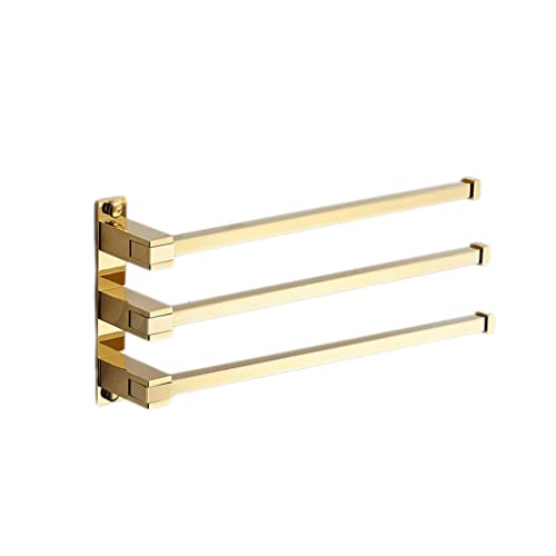 SSDDLZEQ Badetuchstab, All-Cuper rotierender Handtuchhalter, Multi-bar bewegliche Faltbad-Aufhänger, kleine Größe(Gold,33 * 15.5cm) von SSDDLZEQ