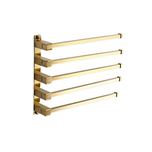 SSDDLZEQ Badetuchstab, All-Cuper rotierender Handtuchhalter, Multi-bar bewegliche Faltbad-Aufhänger, kleine Größe(Gold,33 * 23.5cm) von SSDDLZEQ