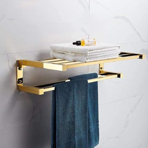 SSDDLZEQ Badezimmer-Hardware-Set Vollmessing Faltbarer Handtuchhalter Geländer Wäscheständer Badezimmer-Zubehör-Set(Foldable Towel Rail) von SSDDLZEQ