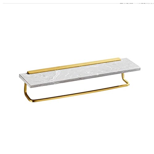 SSDDLZEQ Badezimmerregal aus Marmor, Wand, Badezimmerspiegel, Kosmetik-Organizer, Handtuchhalter, Gold(40cm) von SSDDLZEQ