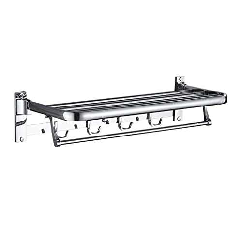 SSDDLZEQ Faltender Edelstahl-Handtuchhalter-Doppelschicht-Badezimmer-Wandmontage perforiertes Rack mit Haken SSDDLZEQ Faltender Edelstahl-Handtuchhalter-Doppelschicht-Badezimmer-Wandmontage perforiertes Rack mit Haken von SSDDLZEQ