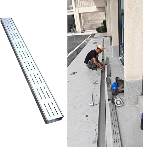 SSDDLZEQ Französische Drainagen im Freien Edelstahl-Grabenentwässerungssysteme for lineare Terrassenabläufe(50 * 30mm) von SSDDLZEQ