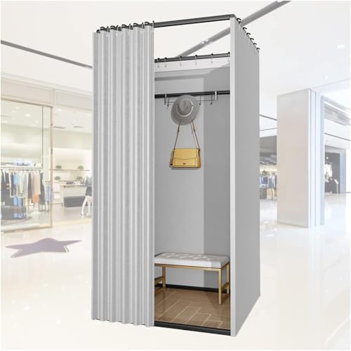 SSDDLZEQ Große temporäre Umkleidekabine mit Metallrahmen, Stoff-Sonnenschutz, Sichtschutz-Trennwand, geeignet für Geschäfte, Büros, 3 Größen (80 x 80 x 200 cm) von SSDDLZEQ