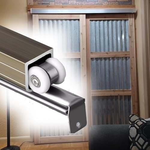 SSDDLZEQ Hängende Türschiene Hängeschiene Schiebetürschiene Aluminiumrahmen Türbeschläge Zubehör(2.8m) von SSDDLZEQ
