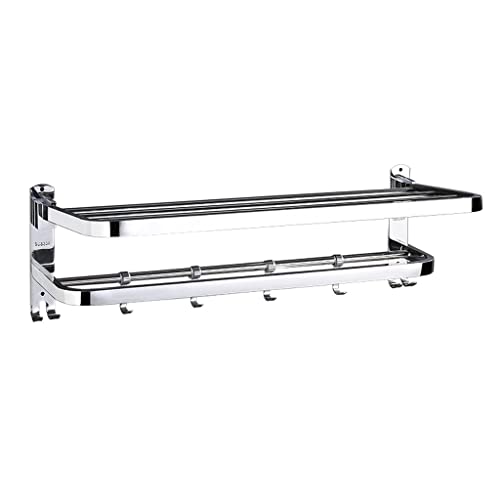 SSDDLZEQ Handtuchhalter Badezimmer Edelstahl Lagerung Handtuchhalter Badezimmer Haken Rod WC-Rack Wandgestelle(60cm) von SSDDLZEQ
