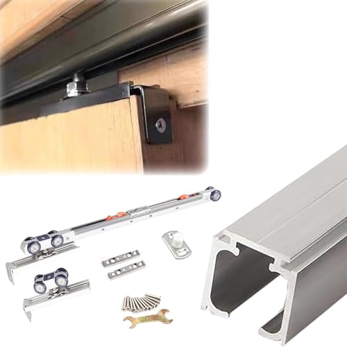 SSDDLZEQ Heavy Duty Bypass Schiebetür Track Kit Decke Montieren Verdickt Tracks(2.8m) von SSDDLZEQ