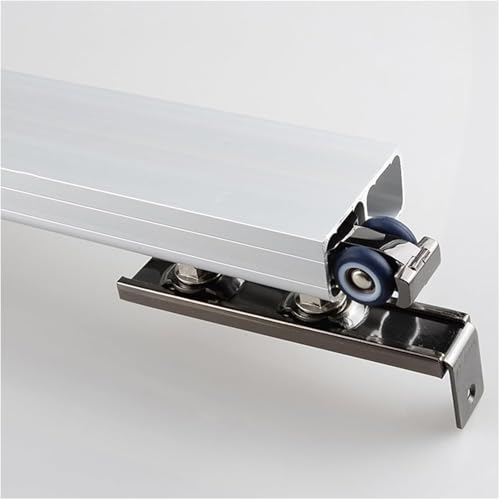 SSDDLZEQ Hochleistungs-Schiebe-Doppel-Scheunentor-Hardware-Schienensatz Flexibler Pocket Door Track Hardware-Satz(2.2 m) von SSDDLZEQ