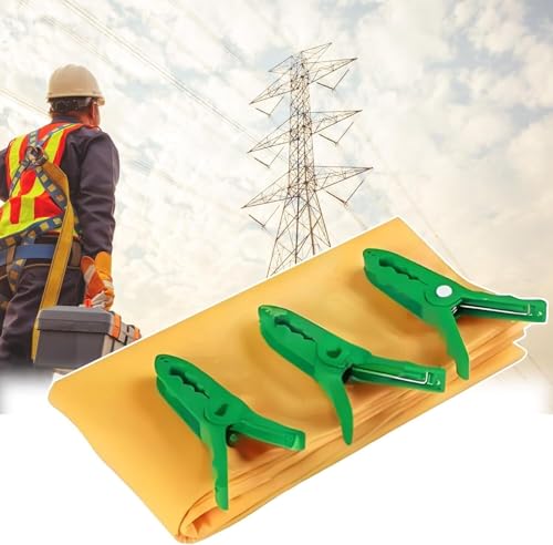 SSDDLZEQ Hochspannungs-Isolierdecke, geeignet for Elektriker, Schweißsicherheitswerkzeuge, ausgestattet mit 3 Klemmen(10kv,100x200cm(39 2/5x78 3/4in)) von SSDDLZEQ