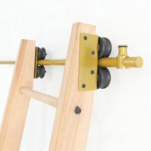 SSDDLZEQ Library Sliding Ladder Hardware Kit - Sliding Barn Door Hardware, Library Portable Ladder Rail Kit Round Rail Guide(1m) von SSDDLZEQ