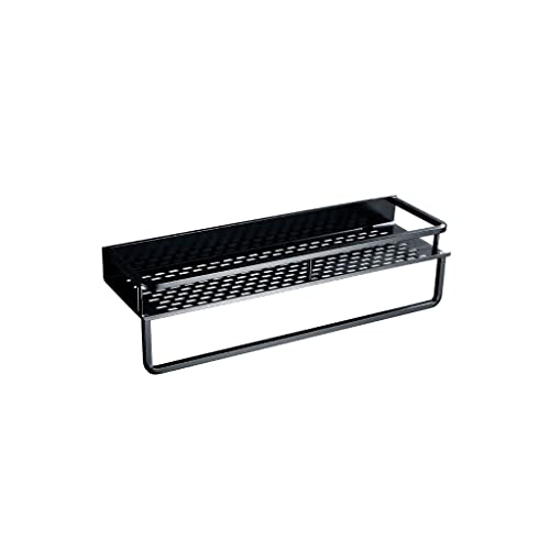 SSDDLZEQ Perforationsfreies Badezimmerregal Saugwand Waschraum-Aufbewahrungsregal Badezimmer-WC-Waschbecken Wandbehang schwarz(60cm) von SSDDLZEQ