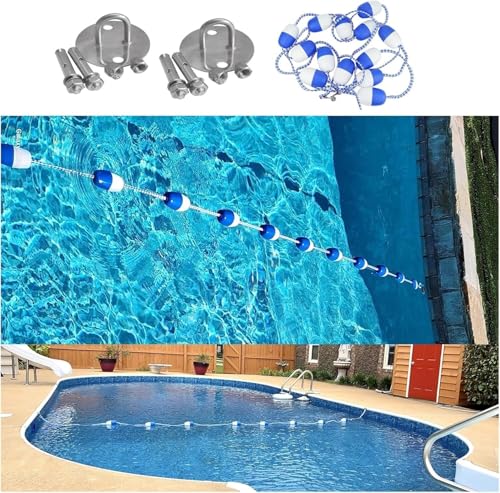 SSDDLZEQ Pool-Sicherheitsseil, Poolabscheider für flaches und tiefes Wasser, robuste Poolbahnen (5 m) von SSDDLZEQ