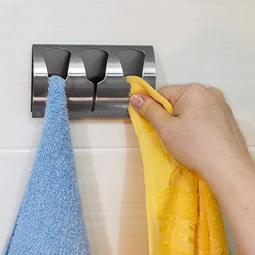 SSDDLZEQ Punch-Free Nahtlose Haken Edelstahl Draht Zeichnung Stil Küche Wand Starker Haken Handtuch Haken 3 Haken SSDDLZEQ Punch-Free Nahtlose Haken Edelstahl Draht Zeichnung Stil Küche Wand Starker Haken Handtuch Haken 3 Haken von SSDDLZEQ