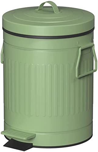SSDDLZEQ Retro Mülleimer Haushalt Wohnzimmer Mülleimer Badezimmer Toilette mit Deckel Fußpedal langsam abgesenkt(8L) von SSDDLZEQ