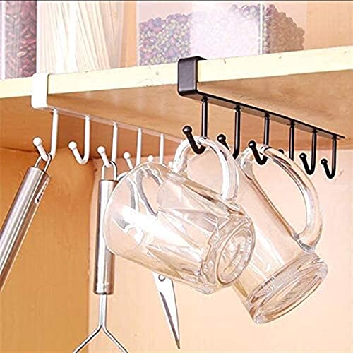 SSDDLZEQ Stanzfreier Küchenspatel, Löffelregal, Aufbewahrung, Schrank, Hängeregal zum Aufhängen, Getränkehalter, Hakenleiste (schwarz) von SSDDLZEQ