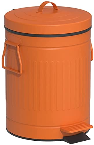 SSDDLZEQ Vintage Abfalleimer Haushalt Wohnzimmer Abfalleimer Badezimmer Edelstahl Toilette mit Deckel(8L) von SSDDLZEQ