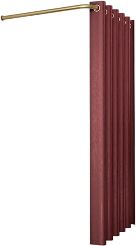 SSDDLZEQ Vitrine Umkleidekabine zur Wandmontage, für Privatsphäre und Raumtrennung, tragbare Umkleidekabine mit Sonnenschutzvorhängen (rot, 120 x 120 cm) von SSDDLZEQ