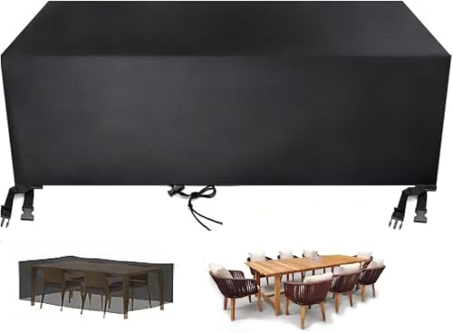 Schutzhülle for Gartenmöbel aus Korbgeflecht, 315 x 180 x 74 cm, geeignet for Gärten, geeignet for rechteckige Stühle und Tische von SSDDLZEQ