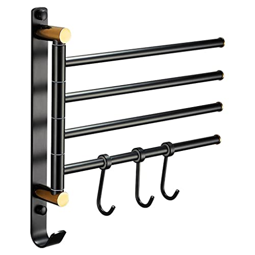 Schwarzes Gold Alle Kupfer-Falten-beweglicher Multi-Rute-rotierender Tuch-Tuch-Handtuchhalter-Wandmontage-Badezimmer-Rack von SSDDLZEQ