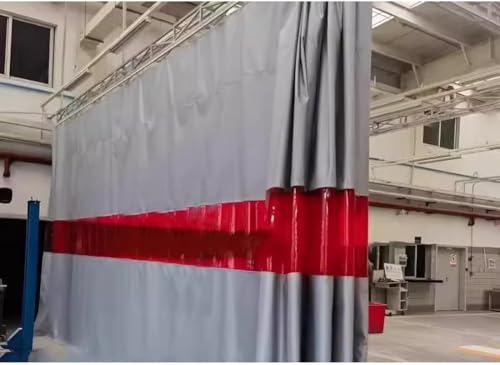 Silikonbeschichtete Decken – Flammhemmend – Industrielle Trennwände – Rote Sichtscheiben – Heim & Werkstatt(9X3M) von SSDDLZEQ