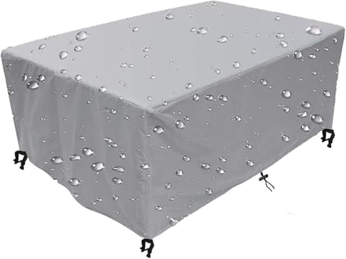 Verbesserte Heavy-Duty Oxford Tuch gewebt Sofa Tisch und Stuhl Schutzhülle Garten Set(Gray,140*90*120cm) von SSDDLZEQ
