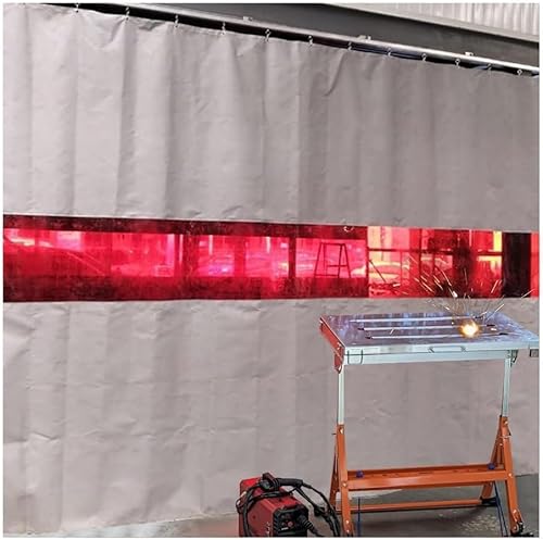 Werkstatt Industrie Schweißerschutzwand mit rotem Sichtfenster, Schweißerschutzwand for Schutz vor Funken und Blitzen(2.1x2.5m) von SSDDLZEQ