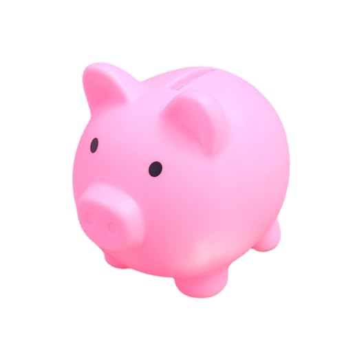 SSDH Spardose Sparschwein Kawaii Kunststoff Spardose Kinder Mädchen Spardose Weicher Kunststoff Kann Banknoten Münzen aufbewahren Geburtstag Weihnachten Geschenk Raumdekoration (Rosa) von SSDH