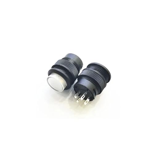 20 STÜCKE Micro-Netzschalter LED-Lichtschloss mit Schloss Rundknopf Universal-Schlüsselschalter 16 mm 3A 250 V 4-polig R16-503AD(R16-503AD white) von SSDXFJZR