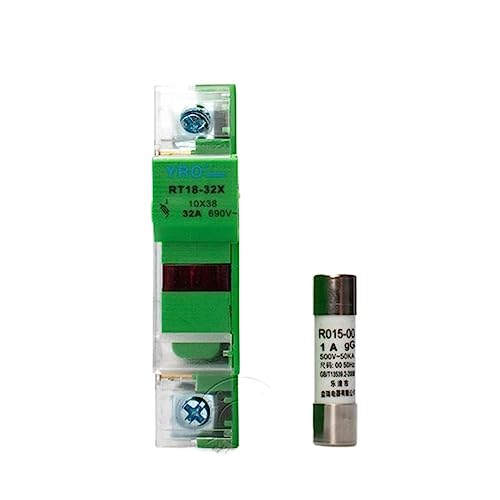 AC 1Sets 1P LED Sicherung Halter 690V mit 10x38MM Flink Keramik Sicherung Core 0,5 EINE 1A 2A 3A 4A 5A 6A 8A 10A 16A 20A 25A 32A RO15(Green-1sets Fuse and Base,25A) von SSDXFJZR