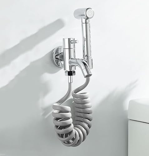 Bidet-Wasserhahn, Messing, Badezimmer-Duscharmaturen, Bidet-WC-Wascher, muslimische Dusche, Ducha, Higienica, Wand, Kaltwasser, WC-Eckventil (Stil 2) von SSDXFJZR