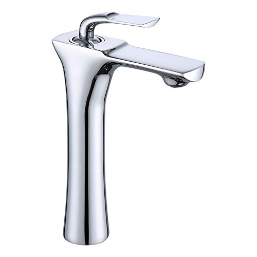 Nordic Style Badezimmer-Waschtischarmatur aus Kupfer, Warm- und Kaltmischer, gebürstetes Gold/Schwarz/Chrom, WC-Wasserhahn (Chrom lang) von SSDXFJZR
