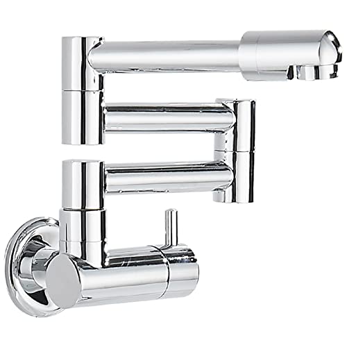 Topffüller für kalte Küche, Messing, Chrom, zusammenklappbar, Küchenspüle, Wasserhahn mit drei Gelenk-Schwenkarmen, Wandhalterung, verlängerter Schwenkmopp, Pool-Wasserhahn Topffüller für kalte Küche, Messing, Chrom, zusammenklappbar, Küchenspüle, Wasserhahn mit drei Gelenk-Schwenkarmen, Wandhalterung, verlängerter Schwenkmopp, Pool-Wasserhahn von SSDXFJZR