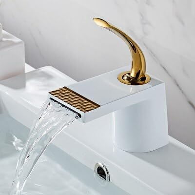 Waschbeckenhahn-Bürste, goldfarben, Messing, für Badezimmer, Waschbecken, Einhandgriff, Vintage-Stil, Deckmontage, Torneiras für heiße und kalte Badewanne, Mischbatterie, Wasserhähne Waschbeckenhahn-Bürste, goldfarben, Messing, für Badezimmer, Waschbecken, Einhandgriff, Vintage-Stil, Deckmontage, Torneiras für heiße und kalte Badewanne, Mischbatterie, Wasserhähne von SSDXFJZR