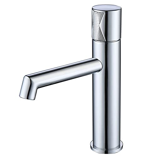 Waschtischarmatur, Messing, Einloch-Waschtisch, Einhandgriff, heiß und kalt, Doppelsteuerung, Badezimmer-Waschbeckenarmatur, Schwarz (Cromo) von SSDXFJZR