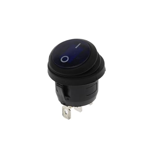 1 Stück KCD1 2/3 Pin ON/OFF SPST Wippschalter wasserdichtes Auto LED-Licht rund rot 12V/220V(Blue,3Pin 12V) von SSDZVTRE