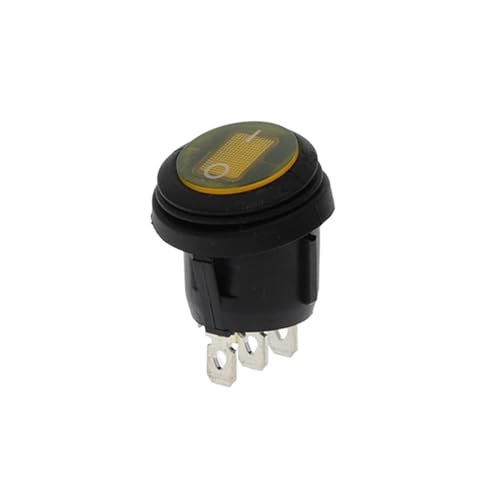 1 Stück KCD1 2/3 Pin ON/OFF SPST Wippschalter wasserdichtes Auto LED-Licht rund rot 12V/220V(Yellow,2Pin No lights) von SSDZVTRE