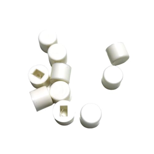 10 Stück/Los A28 selbstsichernde Schalterkappe, Größe 6 x 5 mm, Schlüsselabdeckung, passend for 5,8/7/8/8,5 selbstsichernder Schalterschlüssel, rechteckiges Loch 3 x 2 mm(White-10PCS) von SSDZVTRE