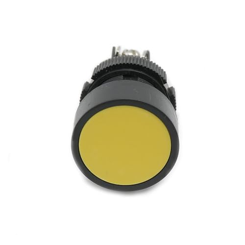 10 teile/los 22mm Momentary Mini Push Button Schalter Runde Schraube Flache Runde Rot Grün Blau NO+NC XB2-EA142 XB2-EA131 XB2-EA121(Yellow-NO.NC) von SSDZVTRE
