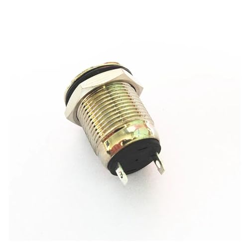 1PCS JYL12PY Silber Kontaktieren 12MM Flache Runde Metall Taste Schalter Wasserdicht Reset Schalter Türklingel Access Control Auto DIY Teile von SSDZVTRE
