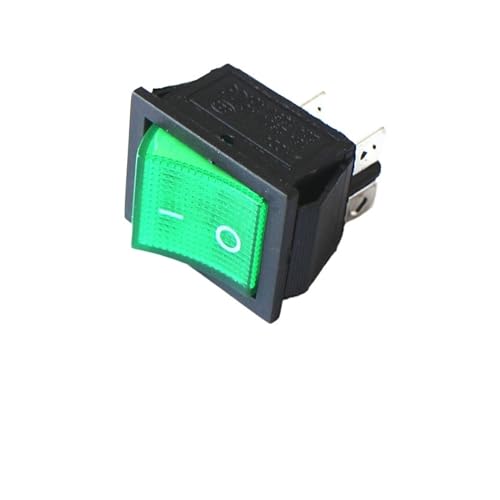 1PCS KCD4 4PN grün mit Licht 4-poliger EIN/AUS-Wippschalter 31 * 25mm 16A 250V AC (20A 125V AC) Lichtschalter von SSDZVTRE