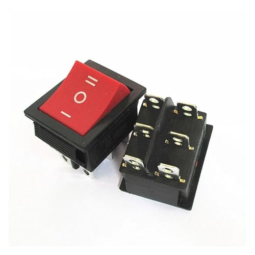 1PCS KCD4 schwarz wippschalter 25x31mm 3 modus 6-pin boot schalter 16A AC250V 20A AC125V(Red No-light x1PC) von SSDZVTRE