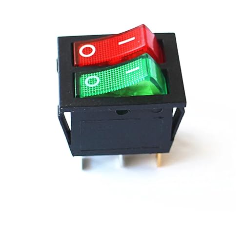 1PCS KCD6 Reiskocher Hot Pot Heizung Ölheizung Wippschalter mit rotem + grünem Licht 6 Pins von SSDZVTRE