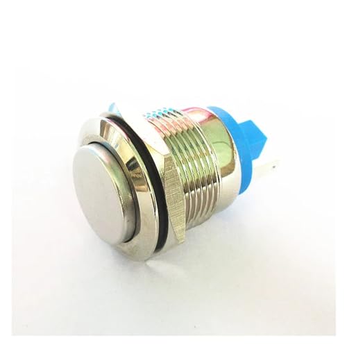 1PCS silber kontaktieren 19MM hohe flache runde metall taste wasserdicht reset schalter schweißen fuß türklingel auto modifikation schalter JYL19GY von SSDZVTRE
