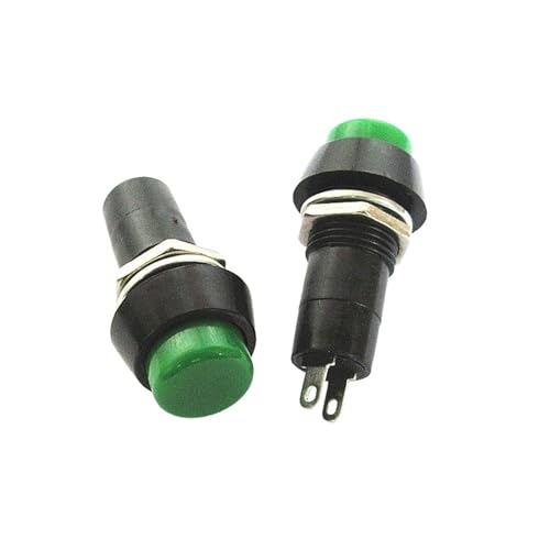 2 Stück PBS-11A PBS-11B runder selbstsichernder, entriegelnder roter und grüner Druckknopfschalter, Befestigungslöcher 12 mm, 2 Stück(Green Unlock x2PCS) von SSDZVTRE